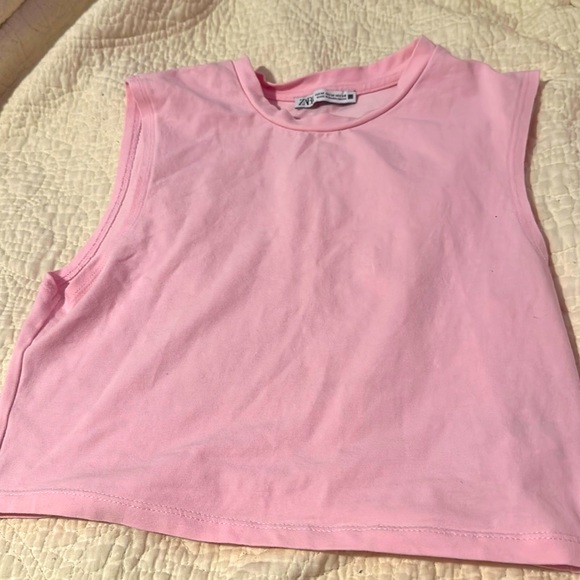 Zara Pink Crop Top SIZE MEDIUM - Picture 1 of 1
